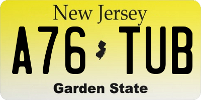 NJ license plate A76TUB