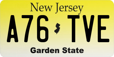 NJ license plate A76TVE