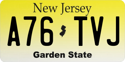 NJ license plate A76TVJ