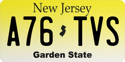 NJ license plate A76TVS