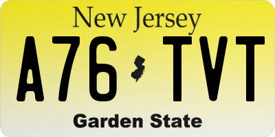 NJ license plate A76TVT
