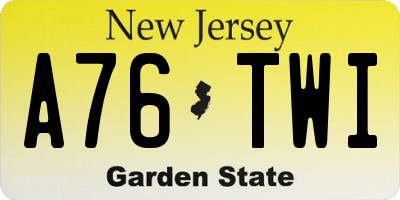 NJ license plate A76TWI