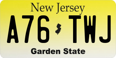 NJ license plate A76TWJ