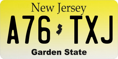 NJ license plate A76TXJ