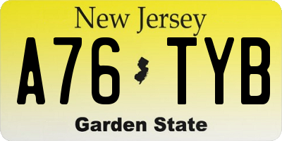 NJ license plate A76TYB