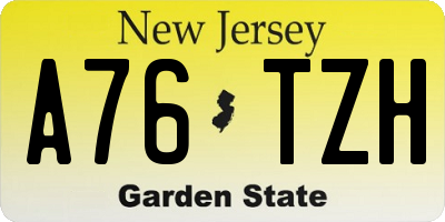 NJ license plate A76TZH
