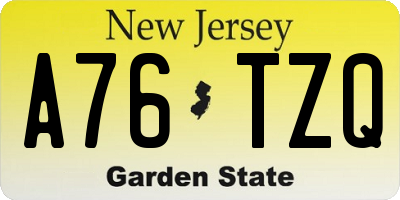 NJ license plate A76TZQ