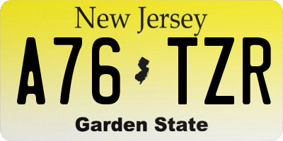NJ license plate A76TZR