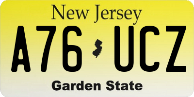 NJ license plate A76UCZ