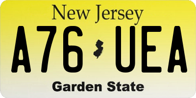 NJ license plate A76UEA