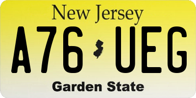 NJ license plate A76UEG