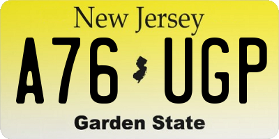 NJ license plate A76UGP