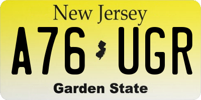 NJ license plate A76UGR