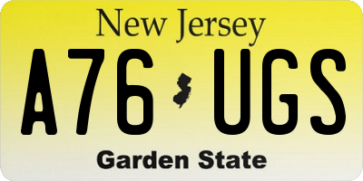 NJ license plate A76UGS