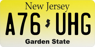 NJ license plate A76UHG