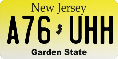 NJ license plate A76UHH
