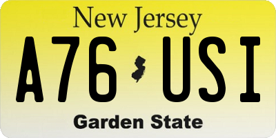 NJ license plate A76USI