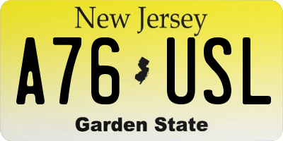 NJ license plate A76USL