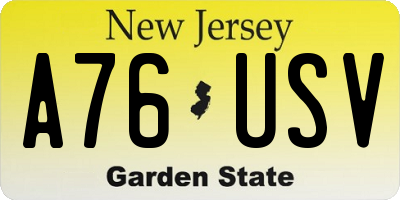 NJ license plate A76USV