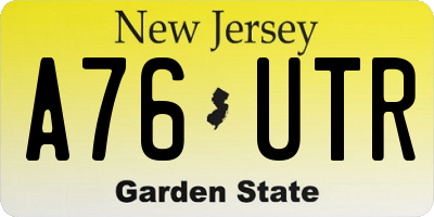 NJ license plate A76UTR