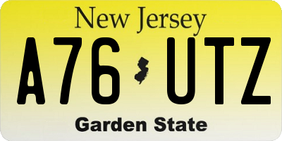NJ license plate A76UTZ