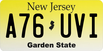NJ license plate A76UVI