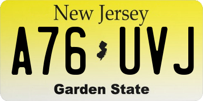 NJ license plate A76UVJ