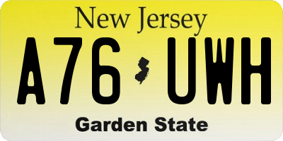 NJ license plate A76UWH