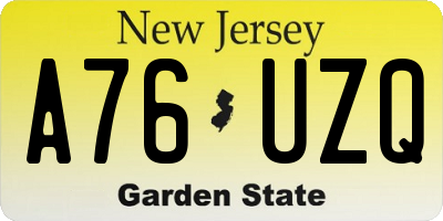 NJ license plate A76UZQ