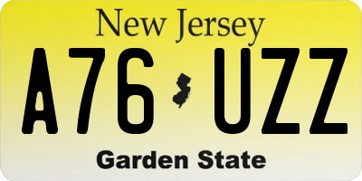 NJ license plate A76UZZ