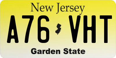 NJ license plate A76VHT