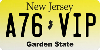 NJ license plate A76VIP