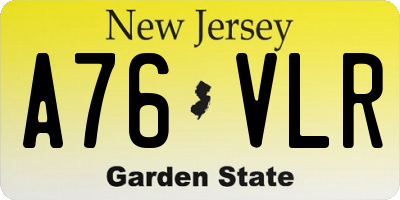 NJ license plate A76VLR