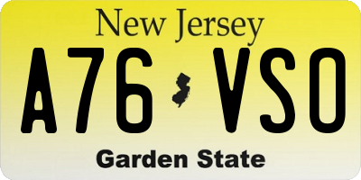 NJ license plate A76VSO
