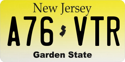 NJ license plate A76VTR
