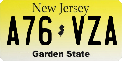 NJ license plate A76VZA