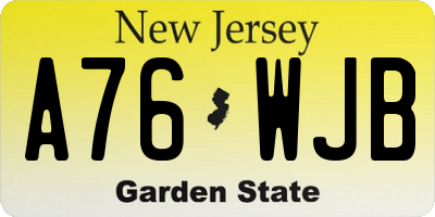 NJ license plate A76WJB