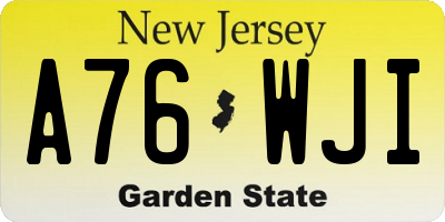 NJ license plate A76WJI