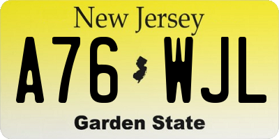 NJ license plate A76WJL