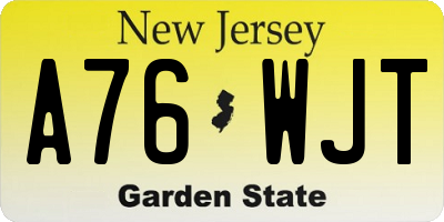 NJ license plate A76WJT