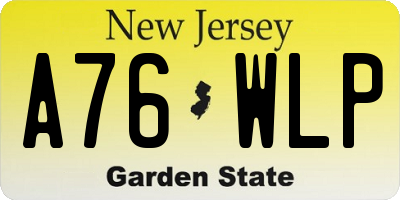 NJ license plate A76WLP