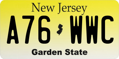 NJ license plate A76WWC