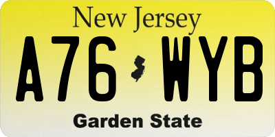 NJ license plate A76WYB