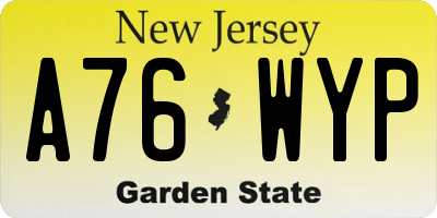 NJ license plate A76WYP