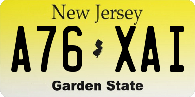 NJ license plate A76XAI