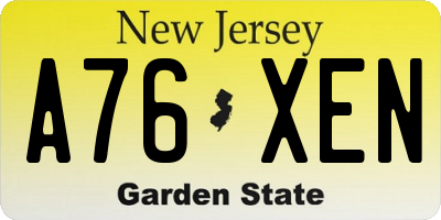 NJ license plate A76XEN
