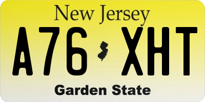 NJ license plate A76XHT
