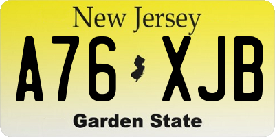 NJ license plate A76XJB