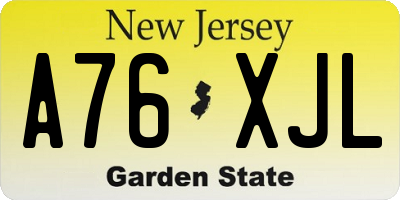 NJ license plate A76XJL