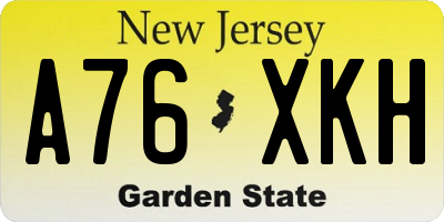 NJ license plate A76XKH
